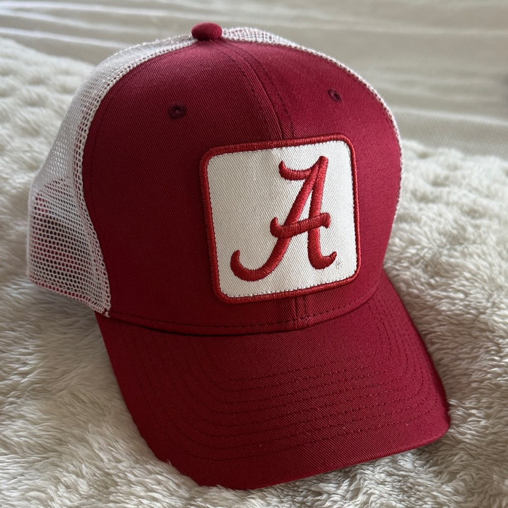 Nike Maroon and White Trucker Hat with 'A' Patch